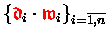 $\{{\ensuremath{\color{red} \mathfrak{d} } }_i \cdot {\ensuremath{\color{red} \mathfrak{w} } }_i\}_{i=\overline{1,n} \makebox[0pt]{}}\enspace$