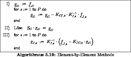 \begin{algorithmus}% latex2html id marker 23922
[H]\caption{Element-by-Element M...
... \\
&\multicolumn{3}{l}{\mbox{\textbf{\sf end}}}
\end{array}$\end{algorithmus}
