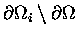$\partial\Omega_i\setminus\partial\Omega$
