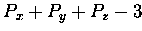 $P_x + P_y + P_z - 3$