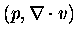 $ (p,\nabla \cdot v)$