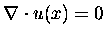 $\nabla\cdot u(x)=0$