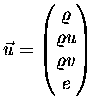 $\vec{u} = \begin{pmatrix}\varrho \\ \varrho u
\\ \varrho v \\ e \end{pmatrix}$