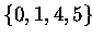 $\{0,1,4,5\}$