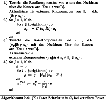 \begin{algorithmus}% latex2html id marker 33539
[H]
\caption{(K+1)-ter Zeitschri...
...box{\textbf{\sf od}} $ \end{minipage}\end{minipage}\end{center}\end{algorithmus}