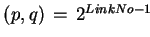 $ (p,q) = 2^{LinkNo-1}$