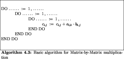 \begin{algorithmus}
% latex2html id marker 8468\caption{Basic algorithm for M...
...> END DO \\
\> END DO \\
END DO
\end{tabbing}\hfill\mbox{}
\end{algorithmus}
