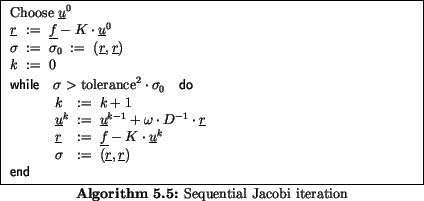 \begin{algorithmus}
% latex2html id marker 15953
[H]\caption{Sequential Jacobi i...
... \\
\multicolumn{3}{l}{ \mbox{\textbf{\sf end}}}
\end{array}$\end{algorithmus}