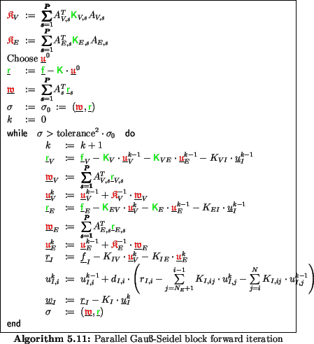 \begin{algorithmus}
% latex2html id marker 17555
[H]
\caption{Parallel Gau\ss-Se...
... \\
\multicolumn{3}{l}{ \mbox{\textbf{\sf end}}}
\end{array}$\end{algorithmus}