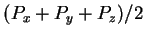 $ (P_x + P_y + P_z)/2$