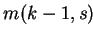 $ m(k-1,s)$