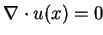 $ \nabla\cdot u(x)=0$