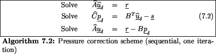 \begin{algorithmus}
% latex2html id marker 29989
[H]
\caption{Pressure correctio...
...\;=\;& \underline{r} - B \underline{p}_{\delta}
\end{eqnarray}\end{algorithmus}