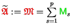 $ \widetilde{{\ensuremath{\color{red}\mathfrak{A}}}} \makebox[0pt]{} := {\ensure...
...{red}\mathfrak{M}}} = \sum\limits_{s=1}^p {\ensuremath{\color{green}{\sf M}}}_s$