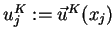 $ u_j^K := \vec{u}^K(x_j)$
